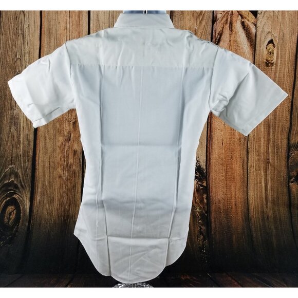 Military Service Shirt Union Made vtg Conqueror White Short Sleeve Size Small - Picture 9 of 11
